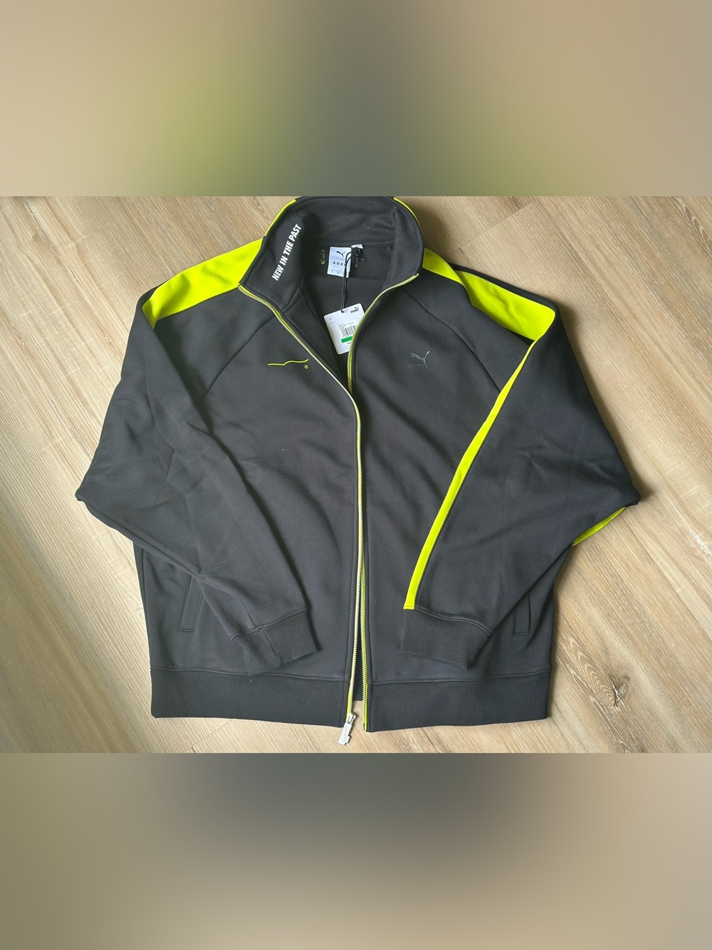 Puma Ader Error T7 Track Top Jacket Zip Up Black Lime Past Is Now New Is Past L